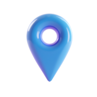 Stylized 3D Blue Location Pin Icon with Transparent Background for Modern Applications png