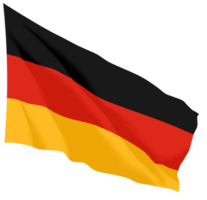 Waving Germany flag, hand-painted with fluid brushstrokes and textured fabric effect png