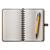 blanco espiral cuaderno con bolígrafo alta resolución papelería imagen para diseño marca png