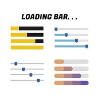 The loading bar is shown in different colors vector