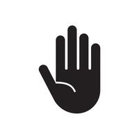 A black hand icon on a white background vector