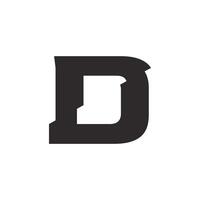 The letter d is shown in black and white vector