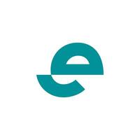 The e logo is shown in a blue and green color vector