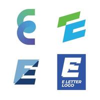 Four different logos for the letter e vector