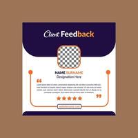 Modern Client Testimonial Design. Abstract Template Display for Promotion. vector
