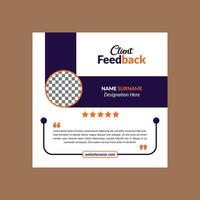 Modern Client Testimonial Design. Abstract Layout Display for Promotion. vector