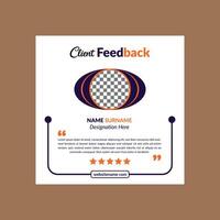 Modern Client Testimonial Design. Minimal Template Display for Promotion. vector