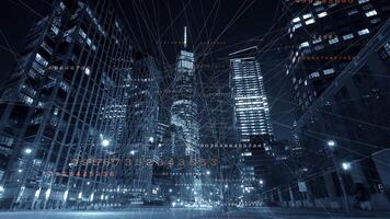 Data Information Network Connecting City Buildings Technology video