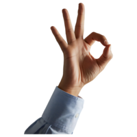 Thumb and Index Finger Forming OK Symbol Business or Social Approval Concept png