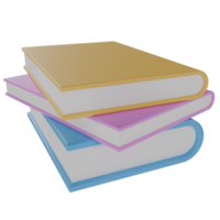 3d render of stack of books. concept of learning in school and acceptance png