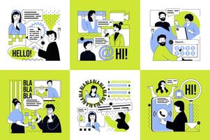 Colorful communication graphics design vector