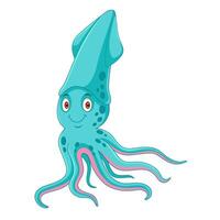 Cartoon squid character with bright colors vector