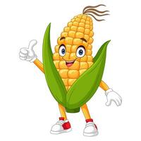 Happy corn character with big eyes vector