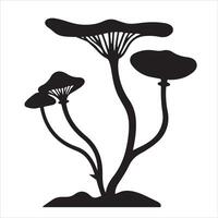 Silhouette of mushrooms on a white background vector