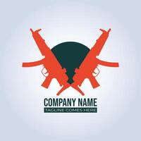 Weapon company's logo in orange colors vector