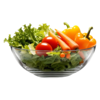 Fresh Salad with Carrots Tomatoes Bell Peppers in Bowl png