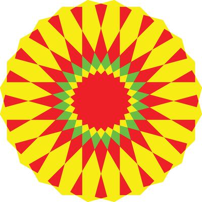 Vibrant Colorful Geometric Star Radial Pattern