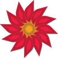 Vibrant Red and Yellow Petal Flower Design vector