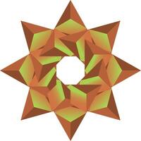 Dynamic Orange and Green Geometric Star Design vector