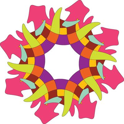Vibrant Abstract Multi-layered Radial Shape