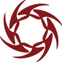Abstract Dark Red Tribal Vortex Graphic vector