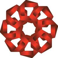 Dynamic Red Interlocking Knot Design vector