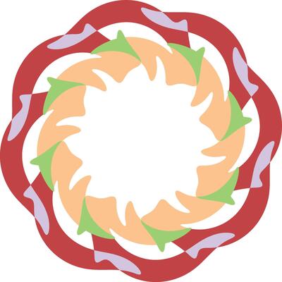 Abstract Layered Colorful Radial Vortex Graphic