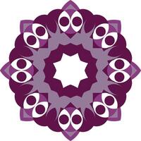 Symmetrical Purple and White Mandala Design vector