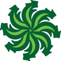 Dynamic Green Arrow Swirl Graphic vector