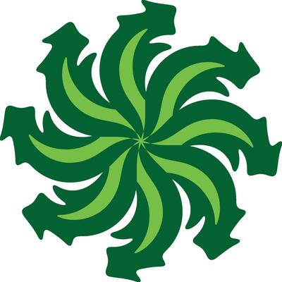 Dynamic Green Arrow Swirl Graphic