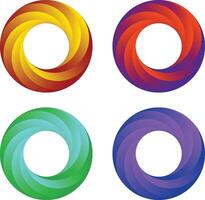 Dynamic Swirling Golden Orange Ring Graphic vector