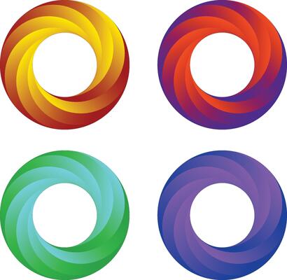 Dynamic Swirling Golden Orange Ring Graphic