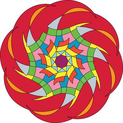 Dynamic Radial Swirl Design with Vibrant Layers