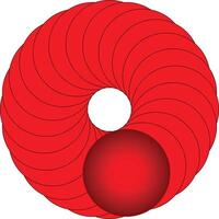 Dynamic Red Swirling Circle with Sphere vector