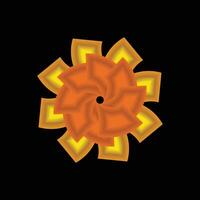 Dynamic Orange and Yellow Spiral Flower Design vector