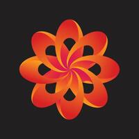 Dynamic Orange Red Swirling Petal Graphic vector