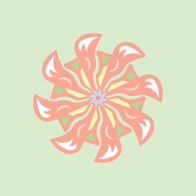 Abstract Pastel Floral Swirl Graphic