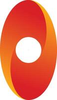 Dynamic Red Orange Oval Swirl Design vector