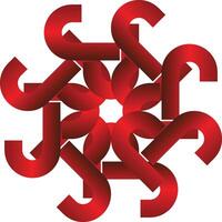 Interlocking Red Knot Design vector
