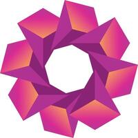 Dynamic Pink and Orange Geometric Star Design vector