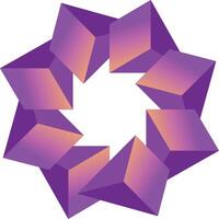 Dynamic Purple and Orange Geometric Cube Pattern vector