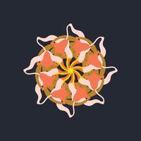 Abstract Radial Sunburst Design with Warm Colors vector