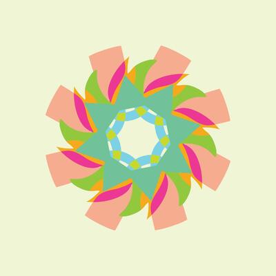 Vibrant Abstract Multi-layered Radial Design