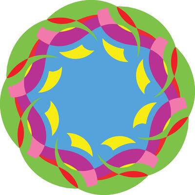 Vibrant Radial Swirl Design with Circular Layers