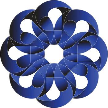 Dynamic Blue Interlocking Circle Design vector