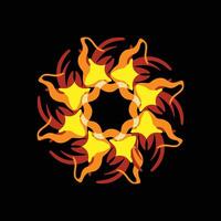 Abstract Radial Flame Design with Fiery Colors vector