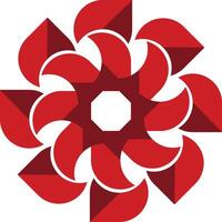 Bold Red Petal Flower Design vector