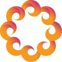 Dynamic Orange and Pink Swirl Circle Design vector
