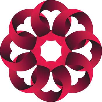 Dynamic Red Interlocking Circle Design vector