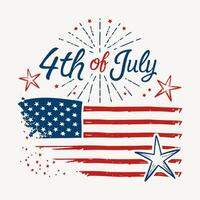 A patriotic visual representing the Fourth of July through the iconic American flag vector